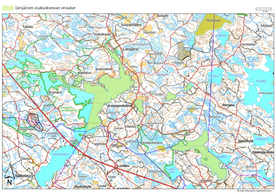 Liesjärven osakaskunnan vesialue